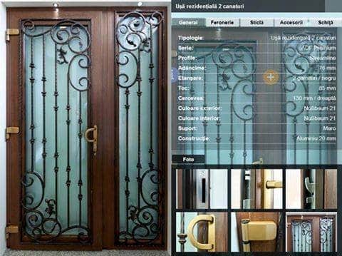 Uși de intrare personalizate: Design cu fier forjat și tâmplărie