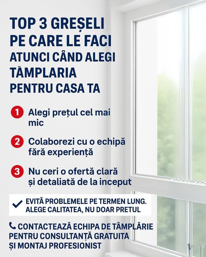 Cum să alegi corect tâmplăria PVC: 3 greșeli de evitat