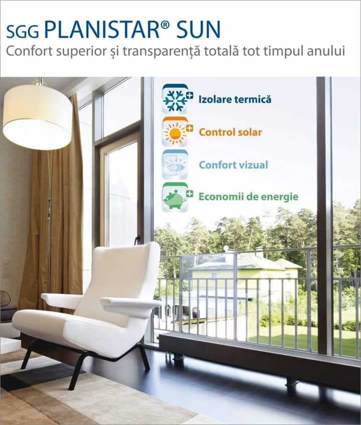 Sticla SGG PLANISTAR® SUN: Confort termic și lumină naturală