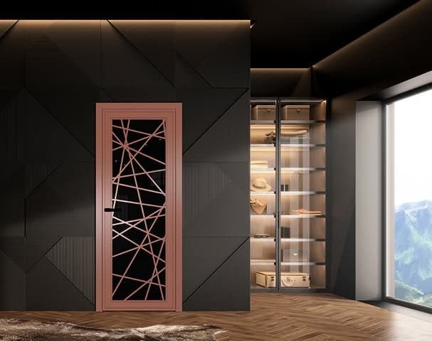 Uși de interior cu design modern și sticlă decorativă